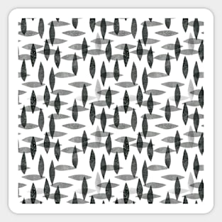 Black and white leaves Sticker